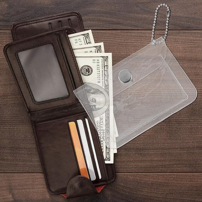 3 Pcs Clear Women's Transparent Waterproof Card Holder Wallet,Mini Change Pouch Credit Card Case Coin Purses and Pouches,Small Coin Purse Keychain,Wallets, Card Cases and Money Organizers