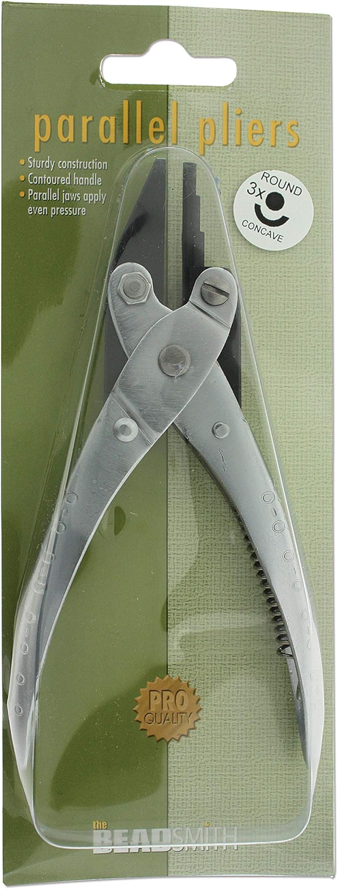 The Beadsmith 3-Step Round and Concave Nose Parallel Plier, Loops 3, 4, 5mm, 5.5 inches (140mm), Steel Tool for Jewelry Making, with Spring