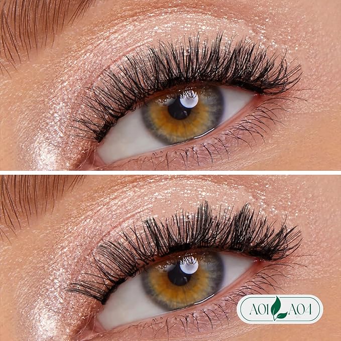 KEYYOU Daily Wear Reusable Magnetic Eyelashes 2 Pair with Applicator No Glue Needed 3D Natural Magnetic Lashes, Easy to Apply & Long Lasting for Daily Use & Events(A01+A04)