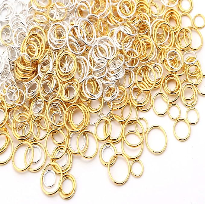 700Pcs Split Rings,Double Loop Jump Ring Sets Split Jump Rings for Jewelry Making,Small O Key Ring Earring Necklace Bracelet Connector for DIY Crafts Making Findings (Gold,6mm)