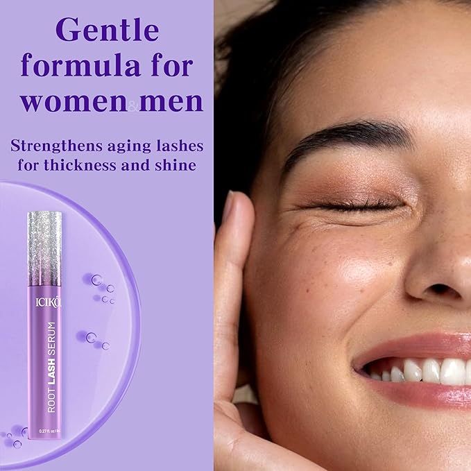 ICIKOL Lash Serum for Eyelash Growth, Premium Lash Enhancing Serum for Women & Men with Advanced Formula Volumizing Longer Fuller and Thicker Looking Lashes, Vegan & Cruelty-Free