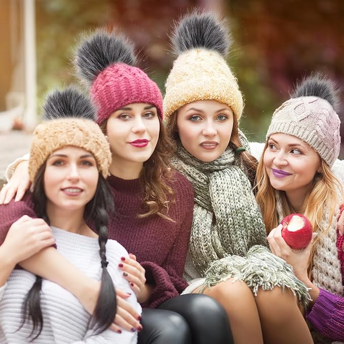 Tatuo 16 Pcs Faux Fur Pom Poms for Hat 4 Inches Large Fluffy Pom Balls for Crafts Knitting Beanies Shoes Scarves Bag Pompoms Keychain Charms Winter DIY Accessories (Light Gray)