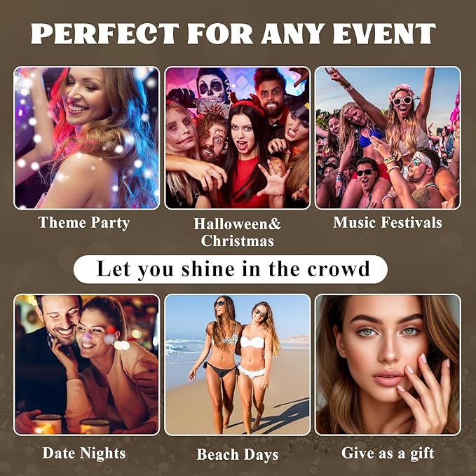 Aarovibe Gold Glitter Freckles Face Tattoo, 6pcs Fake Tattoos Sparkle Face Glitter, Waterproof Freckles Makeup Patches, Long-Lasting Sparkle for Festival Rave Concert Party Cosmetic Accessorie