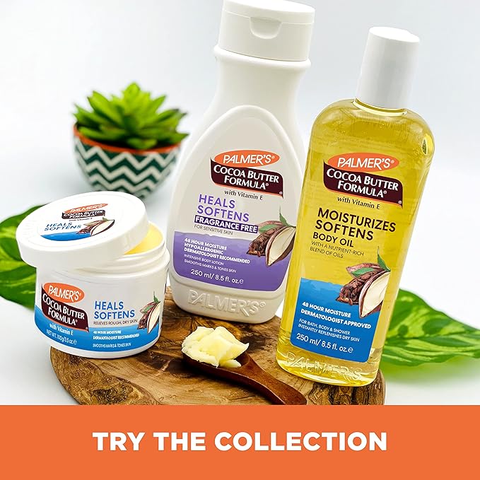 Palmer's Cocoa Butter Formula Daily Skin Therapy Fragrance Free Lotion for Dry Skin, Unscented Body Lotion, Flip Cap Bottle, 8.5 Fl Oz