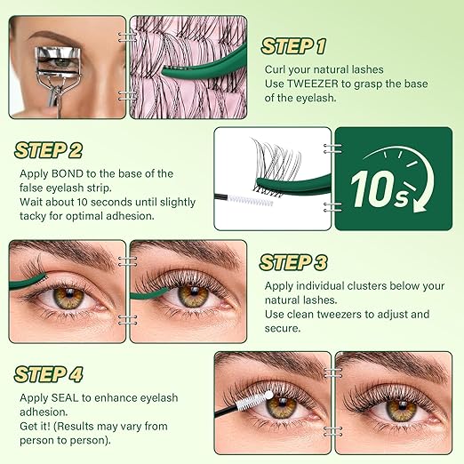 KEYYOU Lash Bond and Seal Cluster Lash Glue For Lash Clusters Strong Gentle Comfortable Bond and Seal WaterProof Mascara Wand Individual Lash Glue 5ml+5ml(CLEAR)