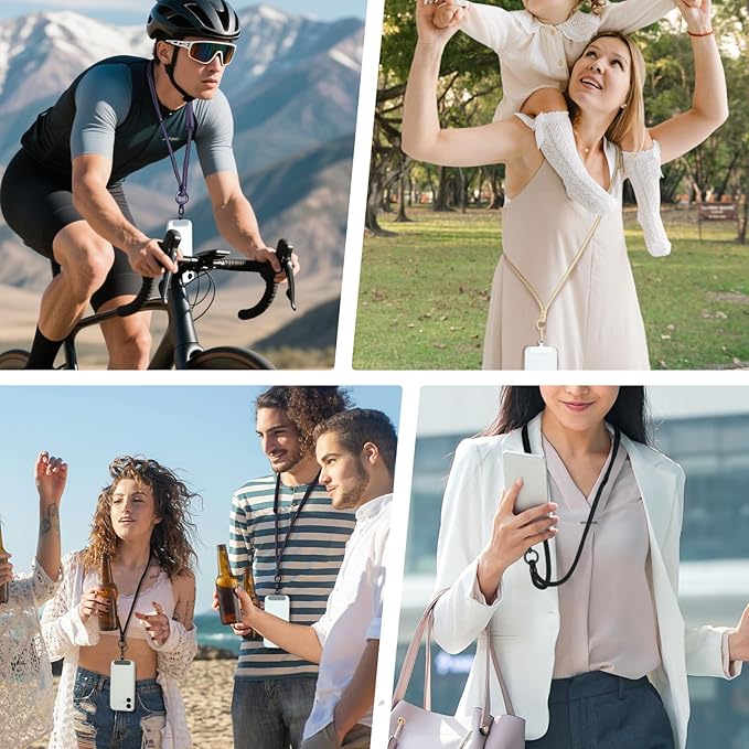 Moyad Crossbody Phone Lanyard, Anti-Theft Cell Phone Strap with 2 Tether Tab for iPhone, Universal Adjustable Neck Holder