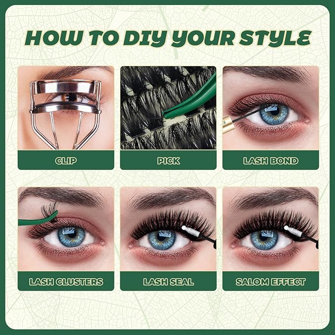 Lash Clusters 280Pcs Eyelash Clusters KEYYOU 100D D Curl 9-18MIX Clusters Lashes Thick Super Soft Wispy DIY Eyelash Extension at Home(100D-D,9-18MIX)