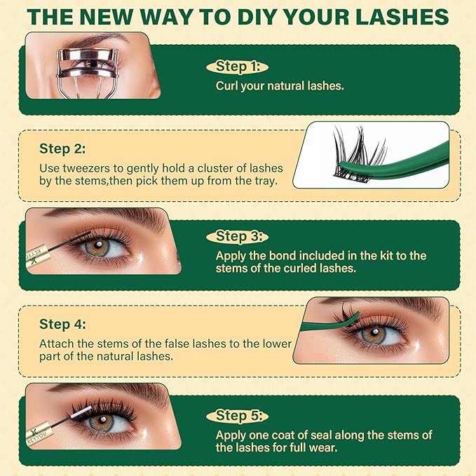 KEYYOU LASH Manga Lash Clusters 8-18mm Fairy Eyelash Clusters Natural DIY Lash Extension Wispy with Soft Thin Band(MG03)