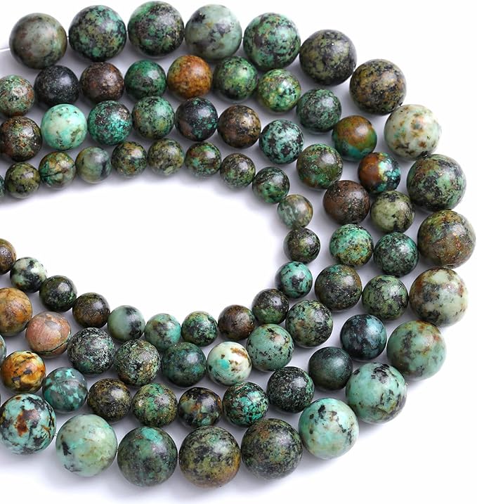 8MM 45PCS Natural Stone Green African Turquoise Spacer Loose Beads for Jewelry Making DIY Bracelet Necklace