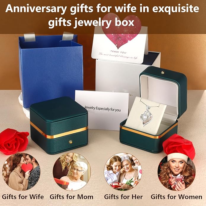 LEIDANY Mothers Day Gifts for Mom -Grandma Mom from Daughter Son, Gifts for Wife Nana Mother Birthday-Christmas Day for Women Her Jewelry Gift, Pearl Necklaces