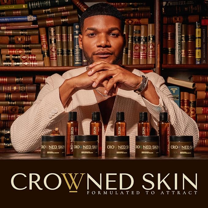 Crowned Skin Reign Body Butter Cologne and Body Oil Cologne Bundle | New Moisturizing Formula | Skin Care Set with Pink Pepper & Bergamot Scent | Natural Shea & Mango Butters | All-Day Fragrance
