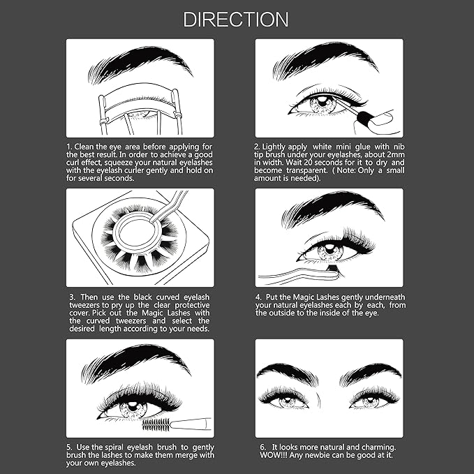 DIY Eyelash Extension, 3D Effect Glue Bonded Band Individual Lash 12 Clusters Volume Lashes Set, Home Eyelash Extension, C curl Lashes Pack (16MM)