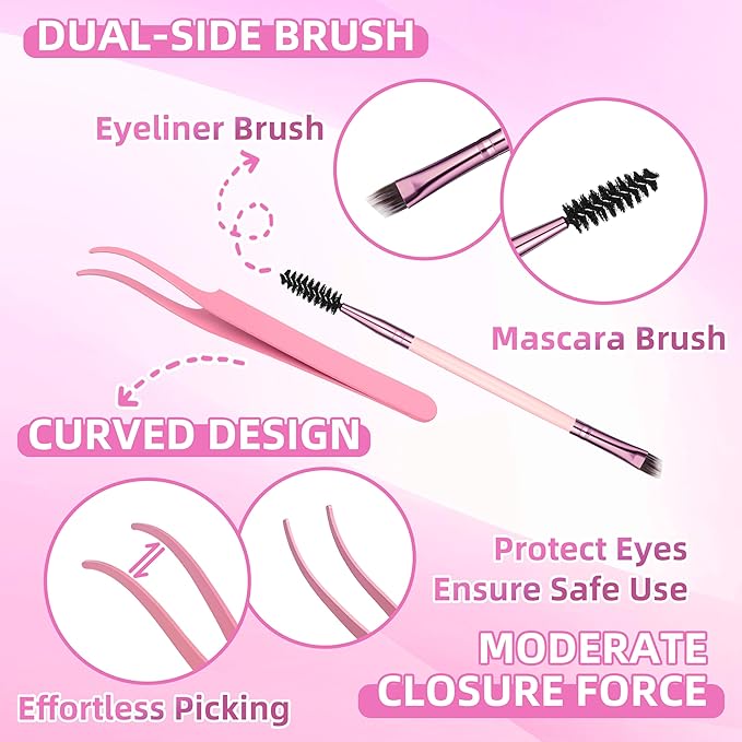 YIDUO Lash Clusters Kit 40D+50D 10-16mm Cat Eye Eyelash Extensions Kit Volume Wispy C/D Curl Left & Right Individual DIY Lash Extension Kit with Glue |Tweezers |Removers |Eyelash & Eyebrow Brush