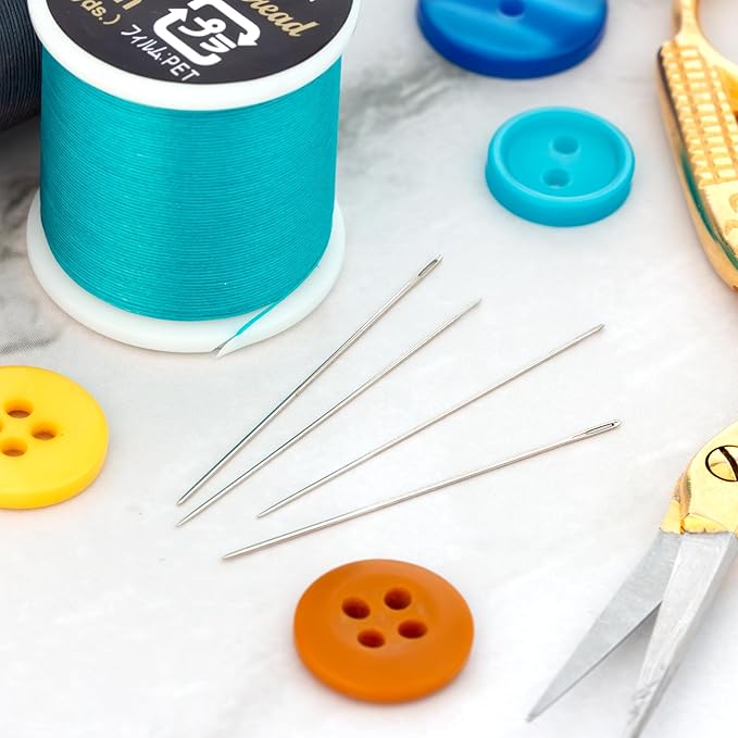 The Beadsmith Bead Embroidery Needles, Size 10 and 12 Assortment, Pack of 4, European Quality, Ideal for Right Angle Weave - The Blunt Tips Will not fray Threads as They Pass!