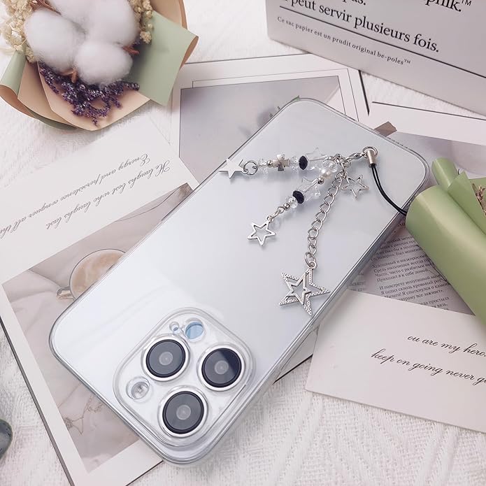 1-4PCS Cute Phone Charms Aesthetic Y2K Cell Phone Charms Strap Pink Strawberry Butterfly Star PhoneCharm Y2K Accessories for Bag Keychain Airpods Camera Pendants Decor