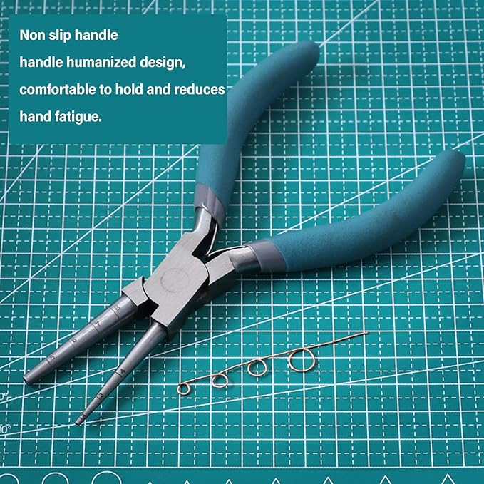 6in Double Square Nose Winding Pliers Multifunctional Wire Looping Pliers with Scales for Crafts Jewelry Making