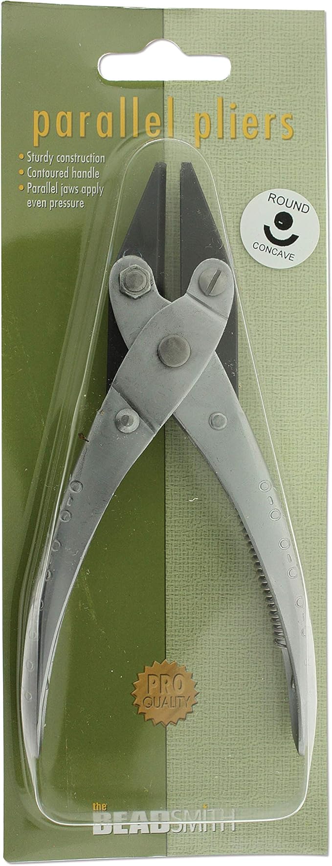The Beadsmith Half Round and Concave Parallel Pliers – 5.5 inches (140mm) Steel tool for jewelry making, with spring