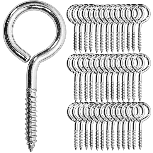 10PCS 2 inches Screw Eyes M3 304 Stainless Steel Eye Screws, Heavy Duty Screw, Eye Hooks Screw Eye Bolts Eye Hooks Screw, Indoor & Outdoor Uses (10, M3-2inch)
