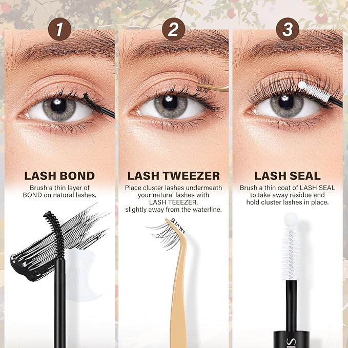 JMS&JMS Lash Clusters Kit Lash Extension Kit 144Pcs C Curl Manga Wispy Eyelash Clusters Kit Natural Volume Eyelash Extensions Individual Lashes Kit at Home (C-8-18MIX)