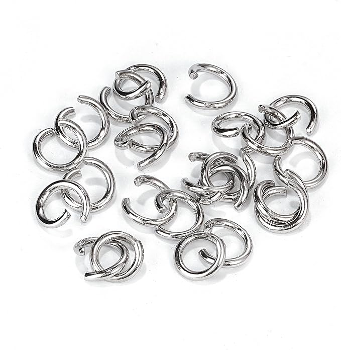 500Pcs 9mm Stainless Steel Open Jump Rings 15 Gauge Metal O Rings Single Loop Connectors for Jewelry Necklaces Bracelet Earrings Keychains Chainmail DIY Making