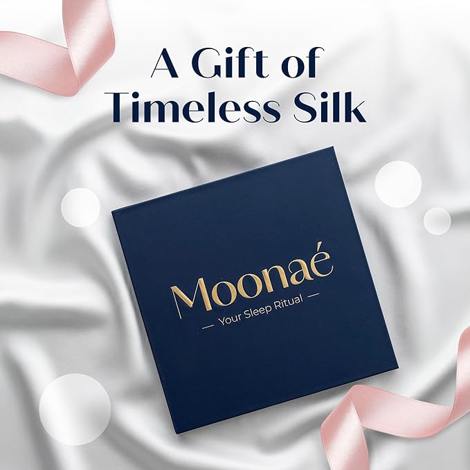 Moonaé Mulberry Silk Pillowcase – Pure Silk Pillow Cover for Healthier Hair & Smoother Skin – Soft, Breathable and Temperature-Regulating, Luxurious Silk Case Colors Ivory-S