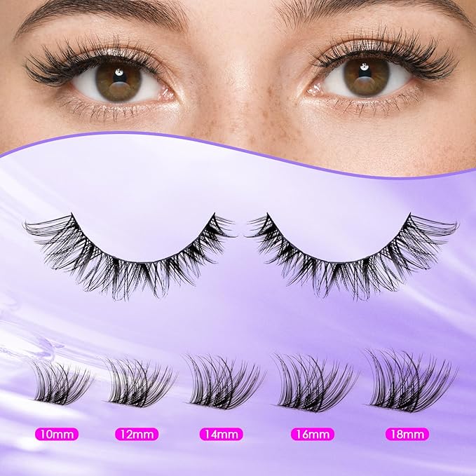 Ocean Pearl Lash Clusters 396pcs 5 Styles manga/anime-inspired lashes clusters(10-18mm),spike-effect cluster lashes,Eyelashes, eyelash clusters,DIY Cluster Eyelash Extensions with lash adhesive+sealer