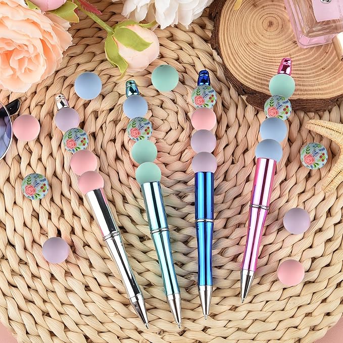 ASTARON 100 Pcs 15mm Silicone Beads for Keychain Making, Light Pink Purple Blue Round Beads for Bracelets Crafts Beadable Pens Decorations Jewelry Making Party Favors Supplies