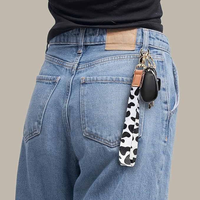 Cool Leopard Wristlet Keychain, Wrist Lanyard Key Chain For Women Men Car Keys Id Holder Card Phone Wallet Camera