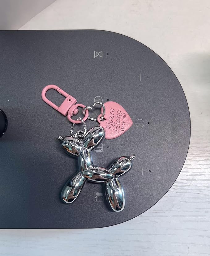 LAEKOU Jelly Balloon Dog Design Keychain for Women, Cute Girls Key Chain, Bag Charms Accessories for Car Purse Backpack