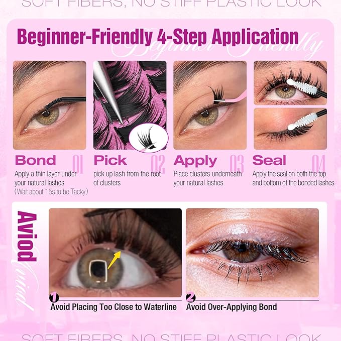 Wispy Lash Clusters DIY Lash Extensions D Curl 10–18mm Eyelash Clusters Spiky Volume Cluster Eyelash Extensions 280PCS Cluster Lashes Natural to Glam Look At-Home Lash Extension Look by Yawamica