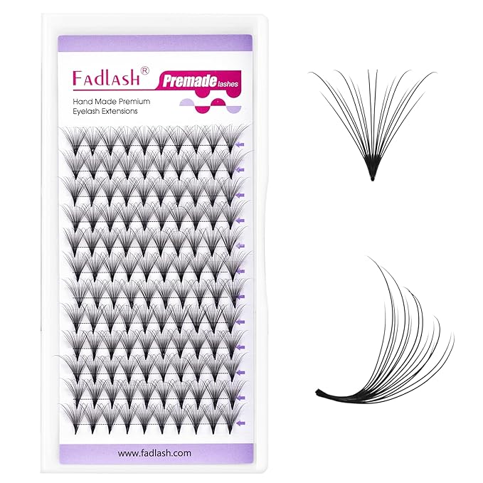 FADLASH Premade Lash Fans Multi Length Hybrid Volume Premade Easy Fans 0.07 Thickness D Curl 16D Multi Length 8-10-12mmmm Camellia Natural Eyelash Extensions(16D-0.07-D, Camellia 8-10-12mm)