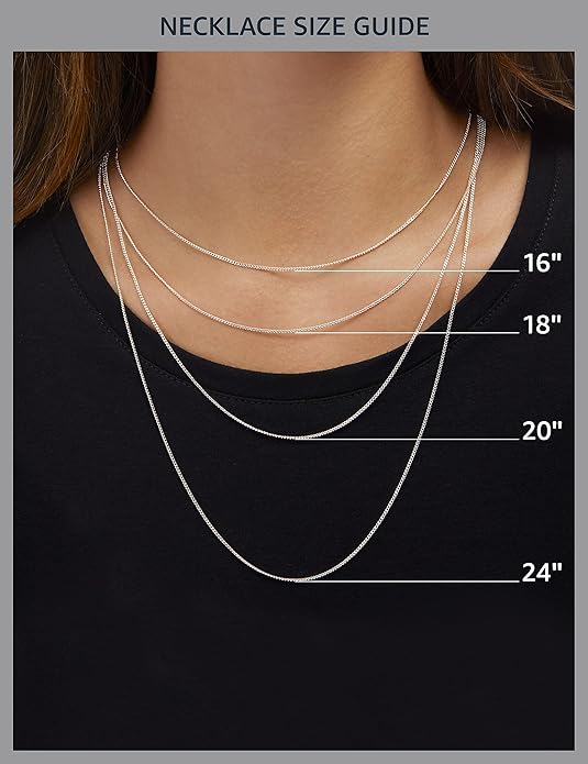 Amazon Essentials Sterling Silver Round Cut Birthstone Pendant Necklace 18"