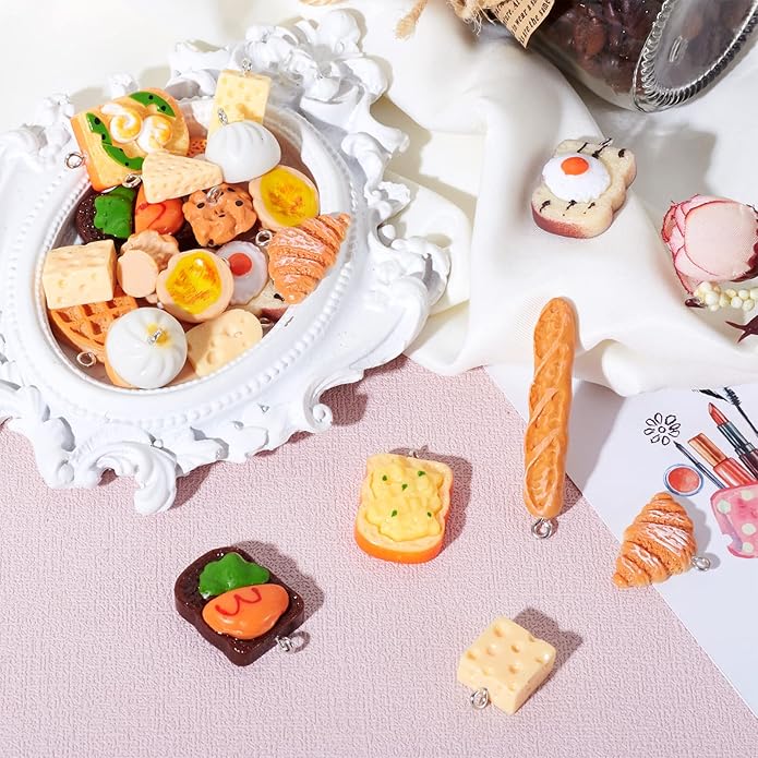 Craftdady Resin Plastic Miniature Food Snack Pendants Charms Ice Drink Juice Pendants Cute Bottle Fruit Keychain Charms Hang Ornament for DIY Craft Earring Bracelet Necklace Jewelry Making