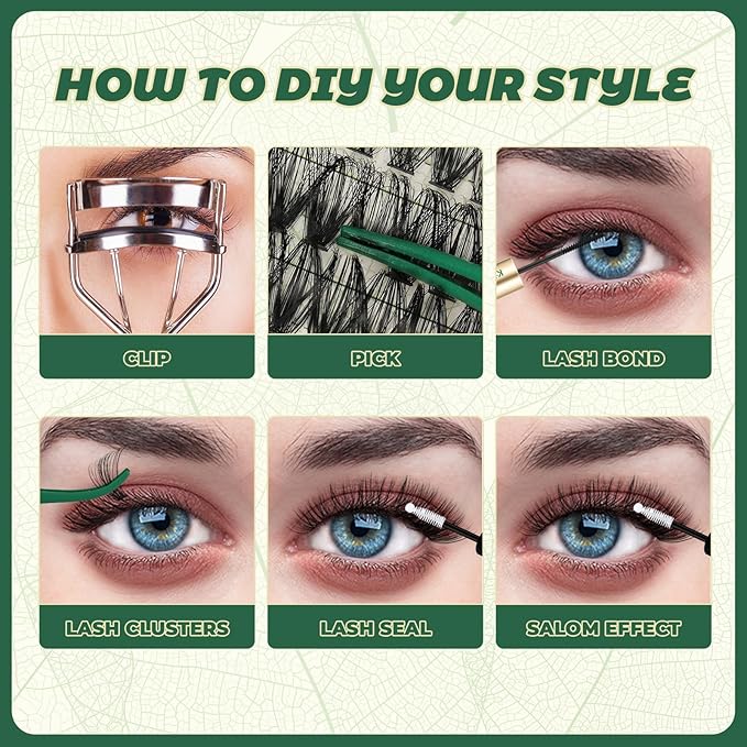 Lash Clusters 280Pcs Eyelash Clusters KEYYOU 60D+80D D Curl 9-16MIX Clusters Lashes Super Soft Wispy DIY Eyelash Extension at Home(60D+80D-D,9-16MIX)
