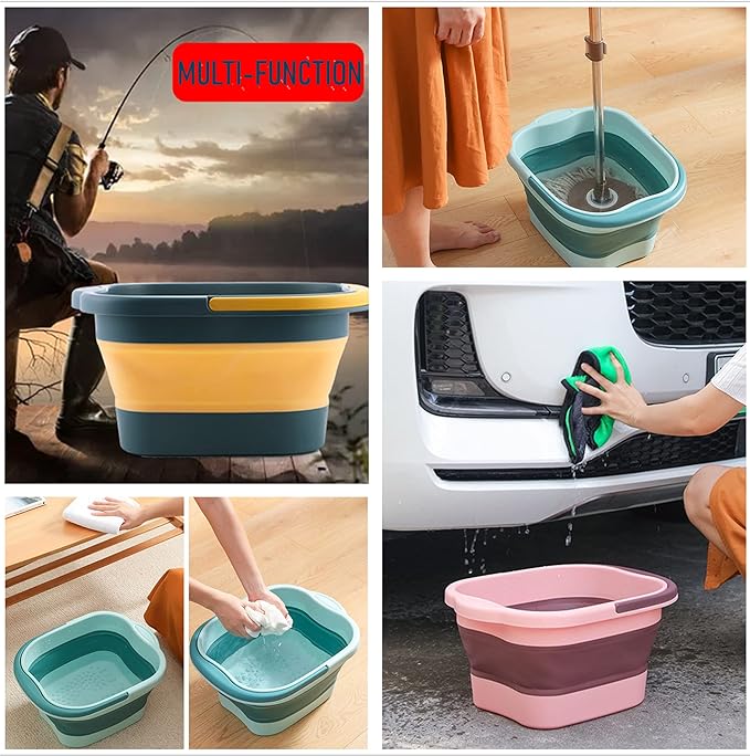 DoroSun Collapsible Foot Spa Bath Soaking Tub for Girls Women, Inflatable Feet Soak Basin Bucket with Handle and Feet Massaging Acupoint, Pink