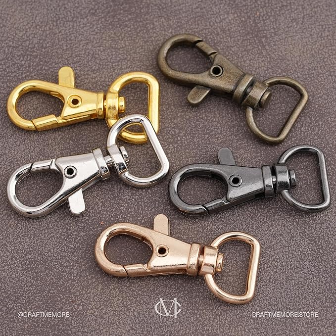 20pcs Swivel Lobster Claw Clasp Trigger Snap Hooks for Purse Making Macrame Lanyard Clip CSPS (5/8 Inch, Gold)