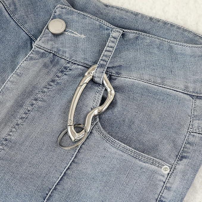 Cute Y2K Carabiner Keychain Clips Irregular Cool Multi-Use Large Heavy Duty Carabiner Hook Key Ring Outdoor Accessories Buckle