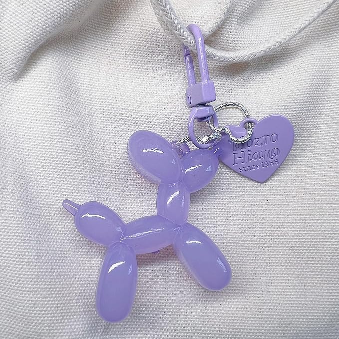 LAEKOU Jelly Balloon Dog Design Keychain for Women, Cute Girls Key Chain, Bag Charms Accessories for Car Purse Backpack