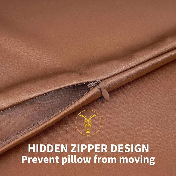 ZIMASILK 100% Pure Mulberry Silk Pillowcase for Hair and Skin Health,Soft and Smooth,Both Sides Premium Grade 6A Silk,600 Thread Count,with Hidden Zipper,1pc (King 20''x36'',Mocha)
