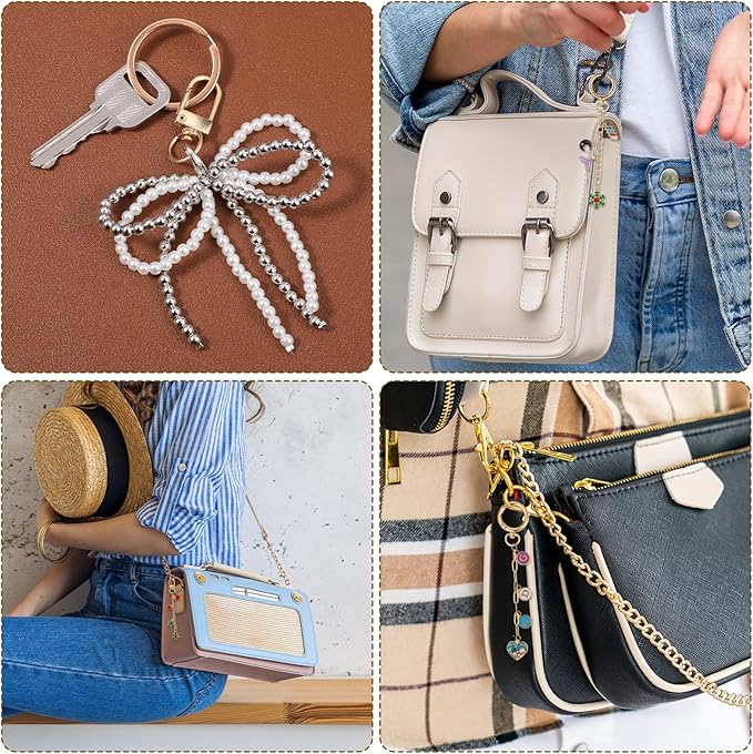 Meyeyaia 325pcs DIY Keychain Kit,Including 20 Keychain Clips 25 Extender Chain 118 Charms Jewelry Plier, Bag Charm Kit,Keychains Making Kits for DIY Crafting and Jewelry Making