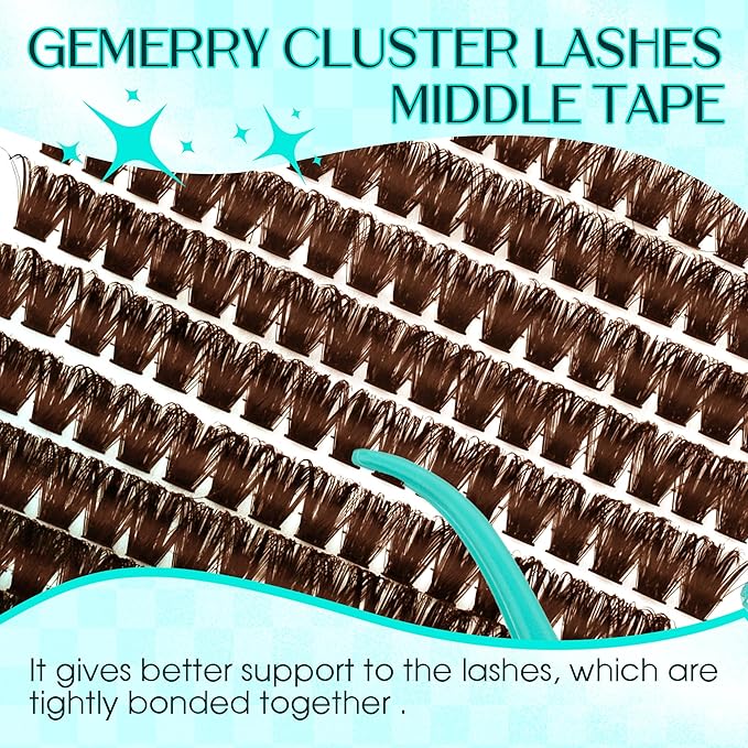 Brown Lash Clusters 280PCS Eyelash Clusters Natural Looking Individual Lash Extenison Fluffy Cluster Lashes DIY Lashes at Home by GEMERRY๏ผ40P-10-18mm-Brown)