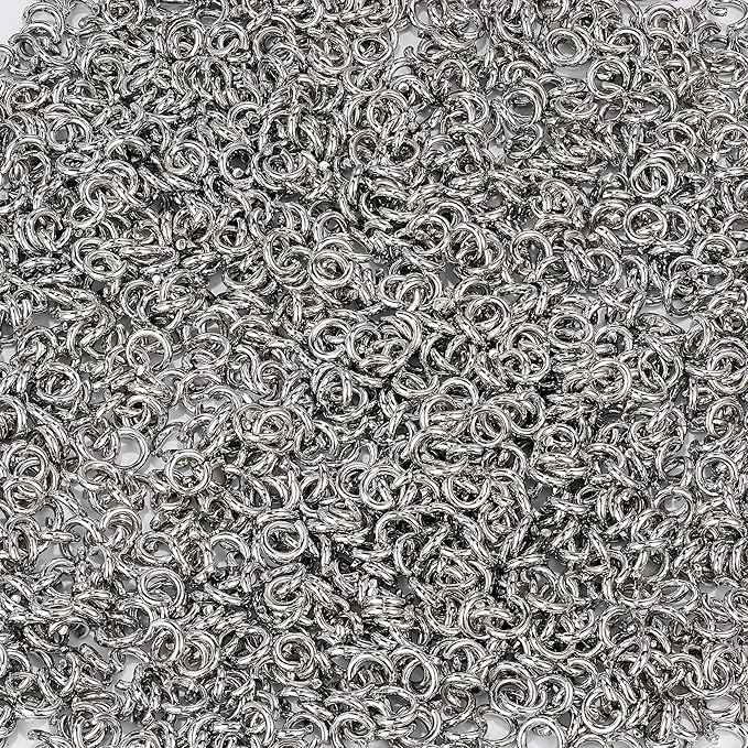 500Pcs 7mm Stainless Steel Open Jump Rings 15 Gauge Metal O Rings Single Loop Connectors for Jewelry Necklaces Bracelet Earrings Keychains Chainmail DIY Making