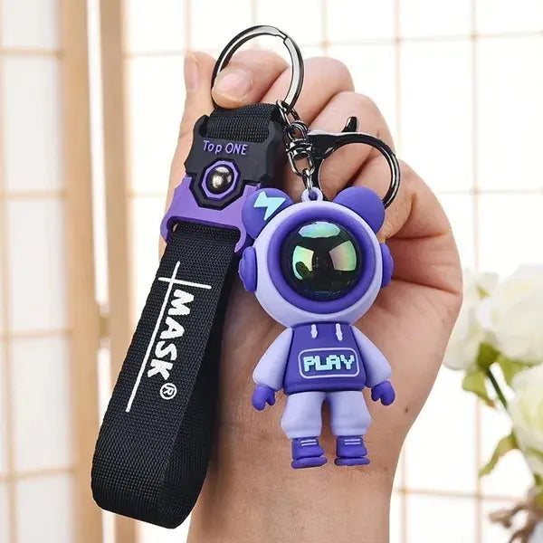 Creative Cartoon Astronaut Bear Keychain Charm Accessory
