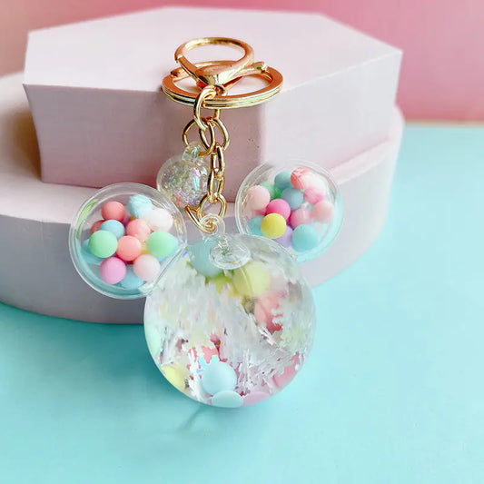 Mickey Head Quicksand Keychain Pendant for Girls