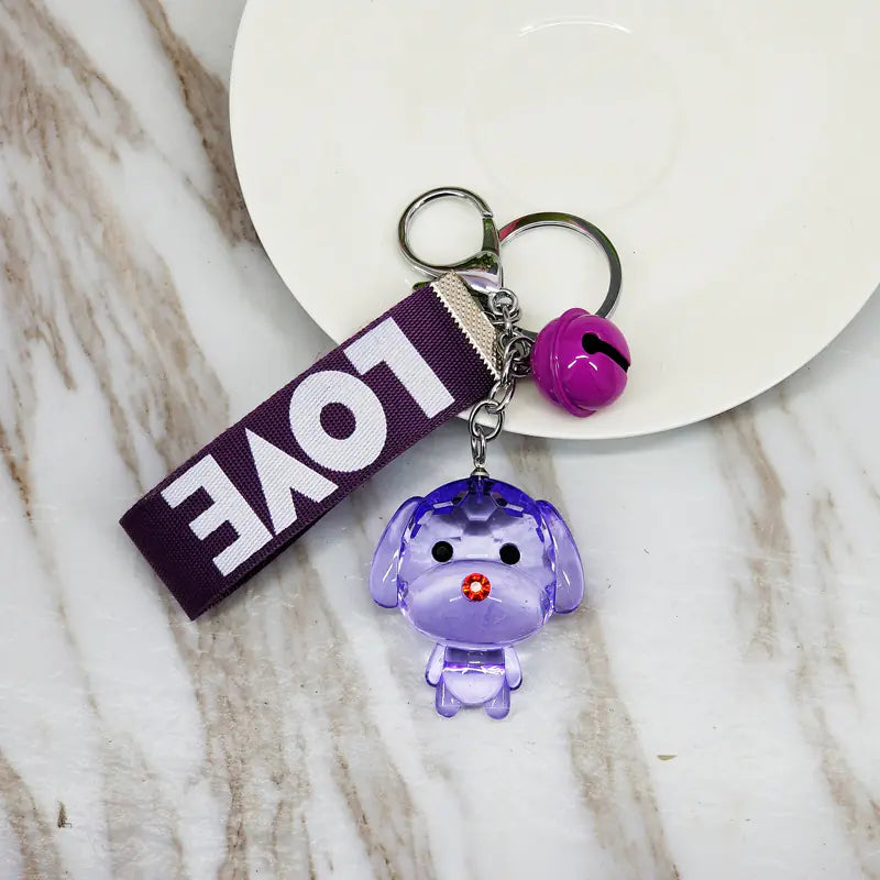Teddy Dog Keychain, Cartoon Dog Acrylic Key Holder