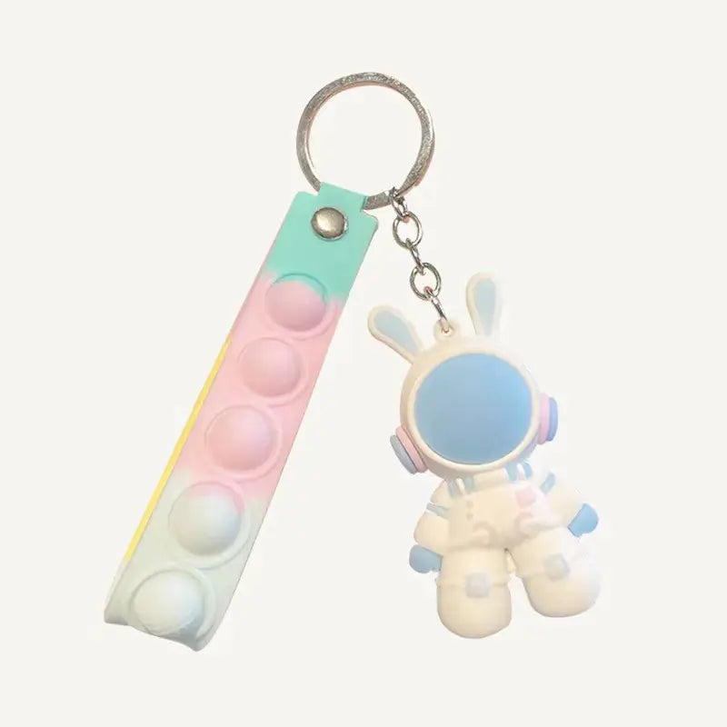 Cute Cartoon Space Rabbit Astronaut Keychain Pendant