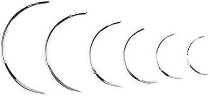 10 Pieces Curved Needles,Veterinary Suture Needles, Sewing Needles, Leather and Weaving Needles for Carpet Leather Canvas Repairing, Blocking Knitting, Modelling and Crafts,Sewing Machine Needles