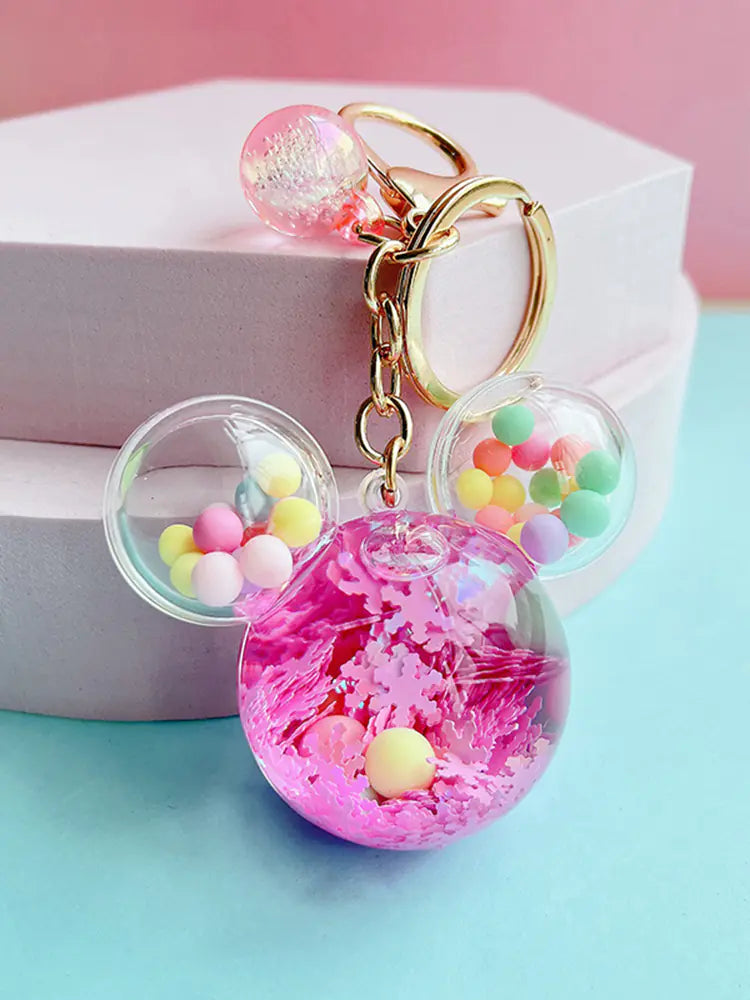 Mickey Head Quicksand Keychain Pendant for Girls