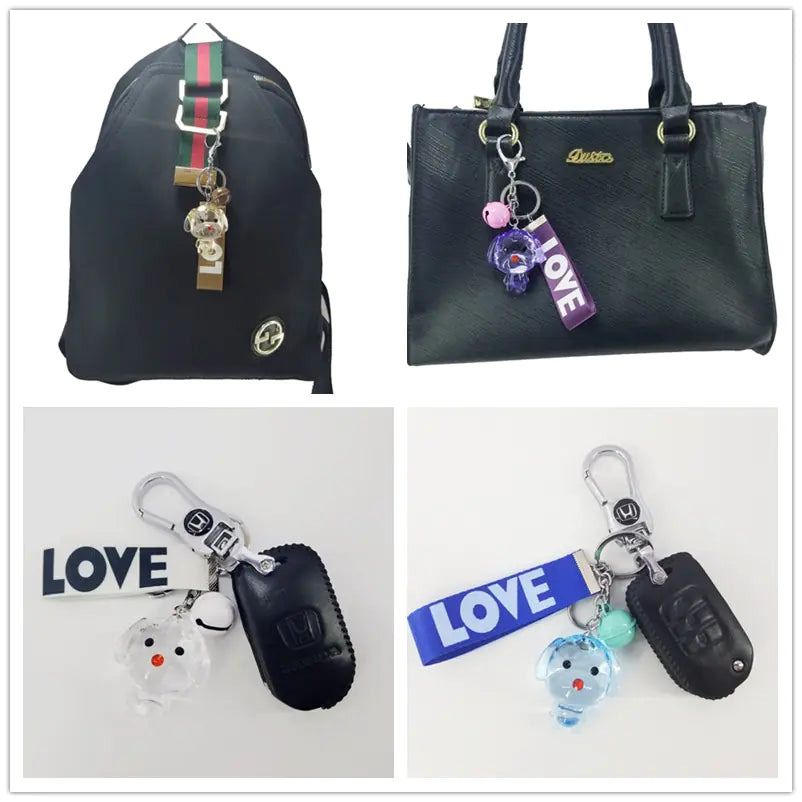 Teddy Dog Keychain, Cartoon Dog Acrylic Key Holder