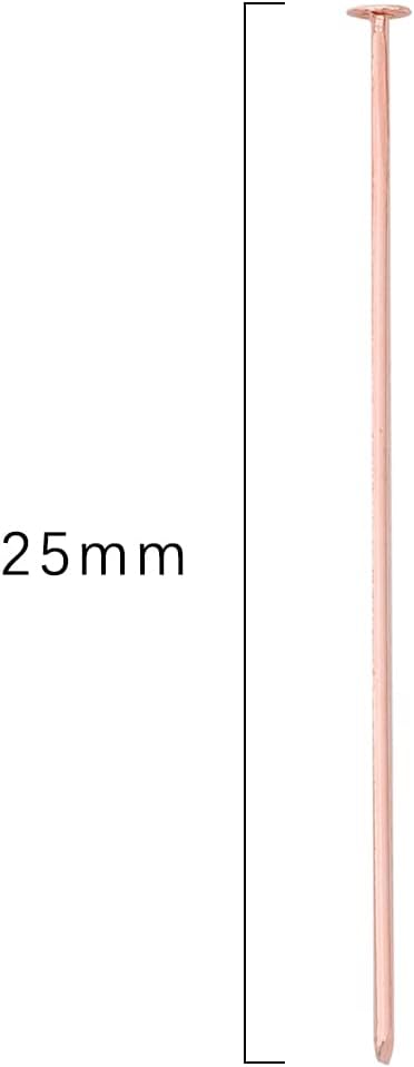 Rose Gold Plated Flat Head Pins Non Tarnish 25mm 200pcs for Jewelry Making Findings